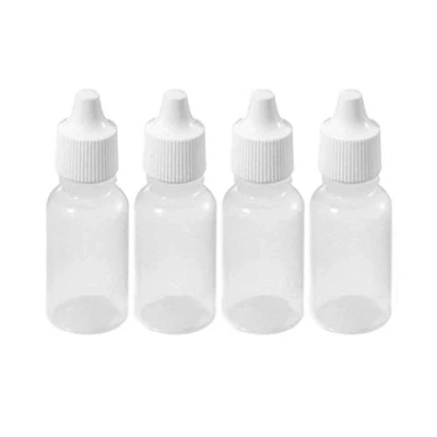 Image of QUUPY 50PCS 15ml Squeezable Dropper Bottle White Plastic Empty Refillable Liquid Sample Bottles Storage Holder with Cap