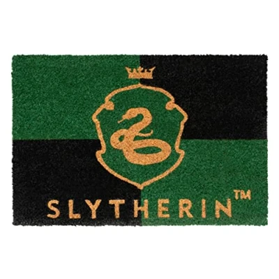 Image of Grupo Erik Official Harry Potter House Slytherin Door Mat 15.7 x 23.6 Inches / 40 60 cm Coconut Coir Eco Friendly 100 Percent Indoor and Outdoor Gifts