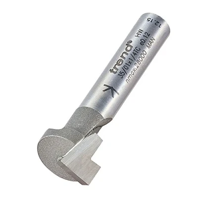 Image of Trend Professional Keyhole Router Cutter Bit, 1/4 Inch Shank, 12.7mm Cut Diameter, 8mm Bearing 4.9mm Length, 35/01X1/4TC