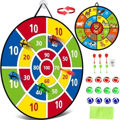 Image of Shabeli Dart Board Game Set 29 inchs, Games with 16 Stick Balls，ndoor/Outdoor Game，Fun PartyGame Toys, Birthday Gifts for 3 12 Year Old Boys Girls