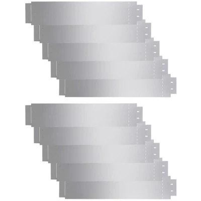 Image of vidaXL Lawn Fence 10 pcs Galvanised Steel 100x20 cm