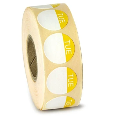 Image of bar@drinkstuff Food Label Day of The Week Tuesday Roll 1000 Hygiene Labels, Rotation Labels