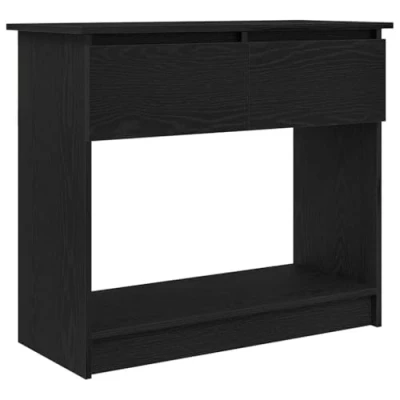 Image of vidaXL Console Table with Drawers Black Engineered Wood Elegant Furnishing for Living Room/Hallway Modern Design: 85.5x38.5x74.5 cm
