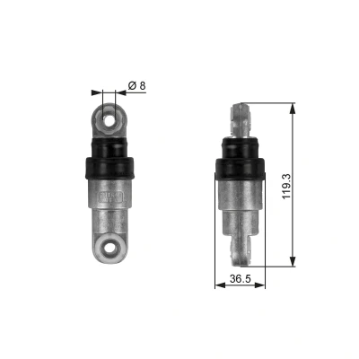 Image of 11281709613 Vibration Damper, V ribbed belt GATES FleetRunner Micro Kit T38218 BMW: 5 Saloon, Touring