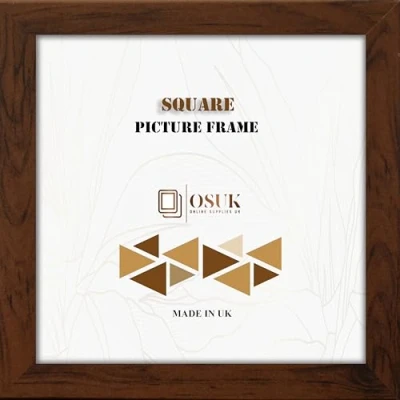 Image of OSUK Modern 9x9 Inch Square Photo Frame Dark Oak Picture Frames With Safe Perspex Front &amp; Wall Hanging Hooks Wood Effect 9&quot;x9&quot; (22.8 x 22.8cm)