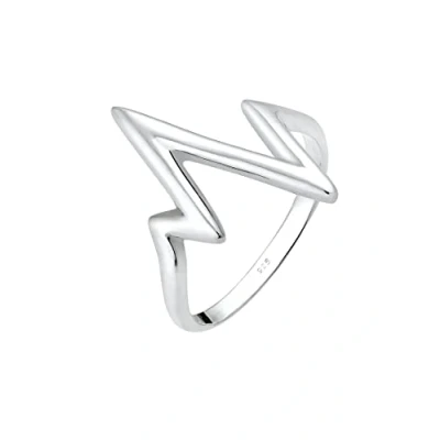 Image of Elli Women&#039;s 925 Sterling Silver Zig Zag Ring Size N