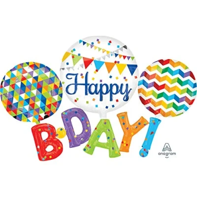 Image of Amscan 3122701 Multi Ball:Happy B D A Y