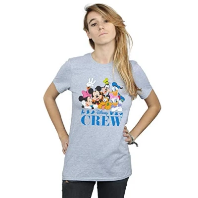 Image of Disney Women&#039;s Mickey Mouse Friends Boyfriend Fit T Shirt Sport Grey XXX Large