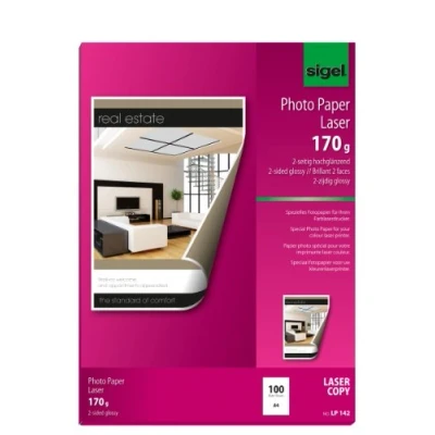 Image of SIGEL LP142 Photo Paper for Colour Laser/ Copier, A4, White, 170gsm, 100 sheets