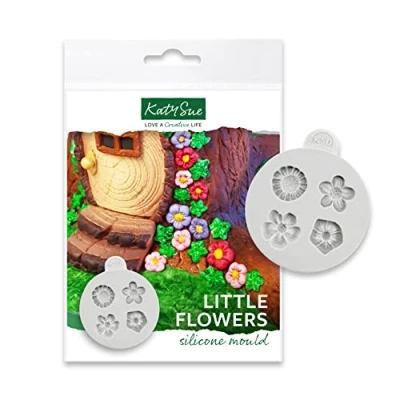 Image of Little Flowers Silicone Mould for Cake Decorating, Crafts, Cupcakes, Sugarcraft, Candies, Card Making and Clay, Food Safe Approved, Made in The UK, Sugar Buttons by Kathryn Sturrock