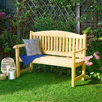 Image of Forest Harvington Wooden Garden Bench 4&#039;x2&#039; (1.2x0.6m)