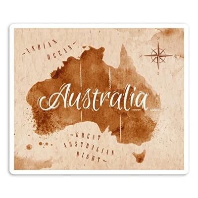 Image of 2 x Australia Map Vinyl Stickers Travel Oz Australian Laptop #10935 (Vinyl Stickers, 10cm Wide)