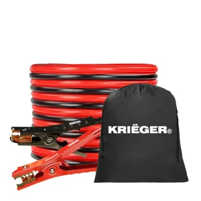 Image of K KRIËGER Jumper Cables for Car Battery, Heavy Duty Automotive Booster Jump Starting Dead or Weak Batteries with Carrying Bag Included (16 Feet (4 Gauge)