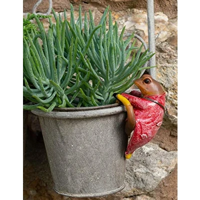 Image of Pot Buddies Beatrix Potter Mr. Jeremy Fisher Figure Plant Hanger Handmade Garden Ornament Decorative Flower Planter Figurine