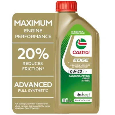 Image of Castrol EDGE 0W 20 C5 Engine Oil 1L, Gold