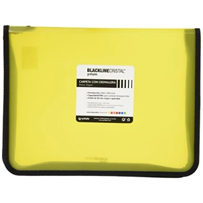 Image of Grafoplas 4800660 Writing Case with Zip, Yellow, A4 +