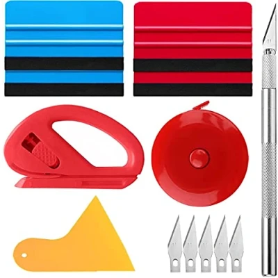 Image of KAHEIGN 13Pcs Car Vinyl Wrap Tool Kit, Squeegee Wallpaper Smoothing with Cutting Felt Hard Scraper for Wrapping and Install