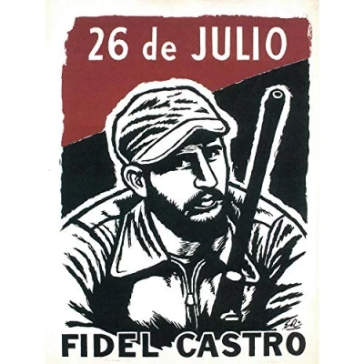 Image of Wee Blue Coo Fidel Castro Communism Cuba 1959 Art Print Poster Wall Decor 12X16 Inch