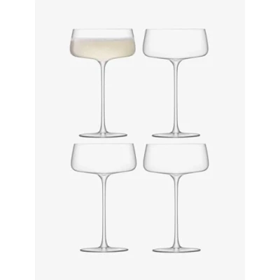 Image of LSA Metropolitan Champagne Saucer 300ml Clear Set of 4 Dishwasher Safe MW06