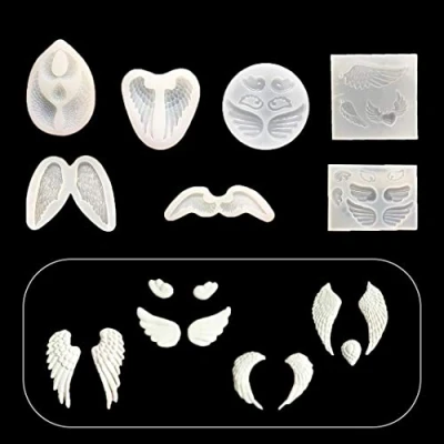Image of iSuperb 7 pcs Resin Moulds Wing Epoxy Silicone for DIY UV Earring Jewelry Keychain Ornament Bookmarks Pendant (7 Moulds)
