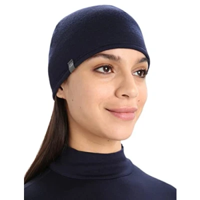 Image of Icebreaker Merino Standard Unisex Pocket Hat Winter Wool Beanie, Loden/Midnight, One Size