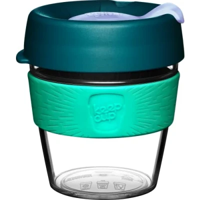 Image of KeepCup Original, Lightweight Plastic Reusable Coffee Cup with Splashproof Sipper Lid 8oz/227ml Eventide