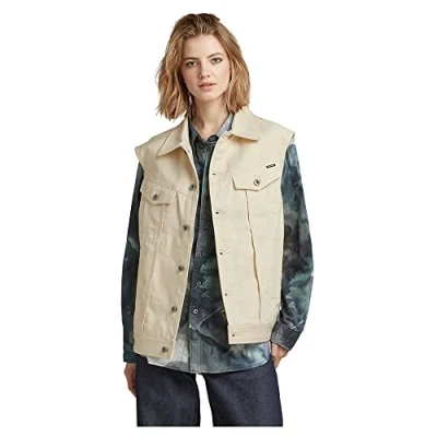 Image of G STAR RAW Women&#039;s Oversized Denim Vest, Beige (ecru D22581 D300 159), XXS