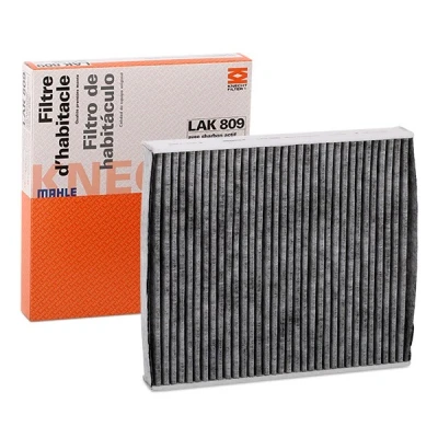 Image of 6R0820367 Pollen Filter MAHLE ORIGINAL LAK 809 Activated Carbon 255,0, 272,0mm 224mm 35,5, 36,0mm SKODA: Fabia 2, III Hatchback