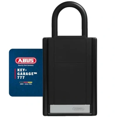 Image of ABUS KeyGarage 777 key box with mounting bracket code for keys or small valuables black silver