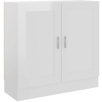 Image of vidaXL Book Cabinet High Gloss White 82.5x30.5x80 cm Engineered Wood