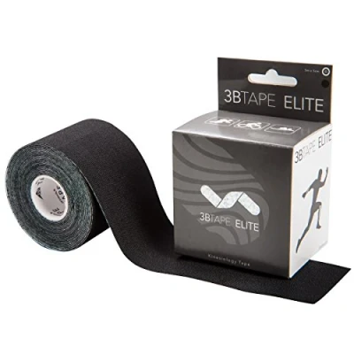 Image of 3B Scientific 3BTAPE ELITE 5m x 5cm of Kinesiology Tape Elastic Muscle and Joints Support for Exercise, Sports Injury Recovery, Pain Water Resistant Sport Black
