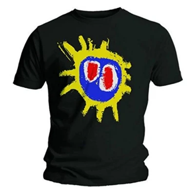 Image of Official T Shirt Primal Scream Black Logo SCREAMADELICA S