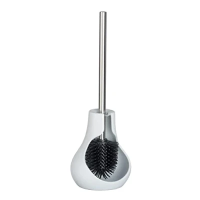 Image of WENKO Drop Neo ceramic toilet set white brush holder, ceramic, 14 x 40 13.5 cm,