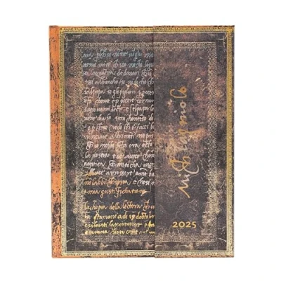 Image of Kalendarz Paperblanks 2025 Michelangelo, Handwriting Ultra tygodniowy HOR: tydzień na dwóch stronach, zamykany Magnes, Papier 100 GSM