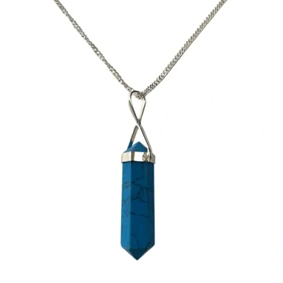 Image of VIE Double Point Pencil Pendant, Silver Chain (Turquoise (Stabilised))