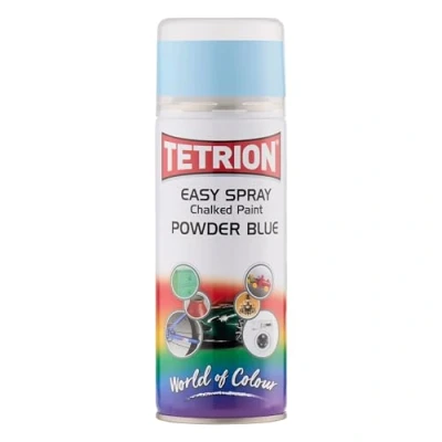 Image of Tetrion Easy Spray Chalk Effect Powder Blue Paint 400 ml Acrylic Based Paint, Pack of 1