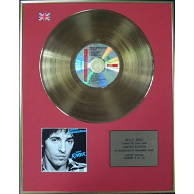 Image of Century Presentations Bruce Springsteen Limited Edition CD 24 Carat Gold Coated LP Disc The River