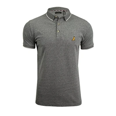 Image of BRAVE SOUL Mens Polo T Shirt Birdseye Pique Short Sleeved (Black) S