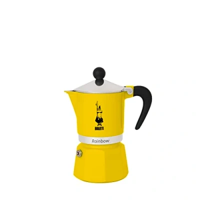 Image of Bialetti Rainbow 6 Cup Coffee Maker Yellow