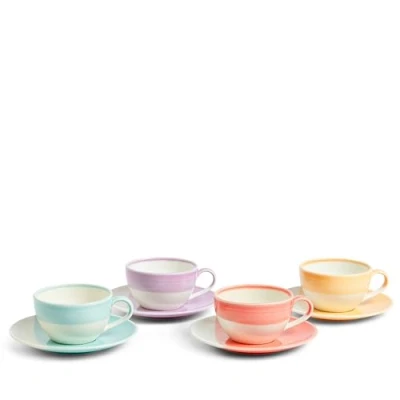Image of Royal Doulton Coffee Set, Cappuccino Cups and Matching Saucers, 1815 Bright, 256ml, Mixed Set of 4