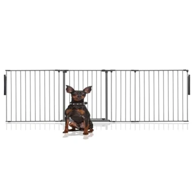 Image of Bettacare Premium Multi Panel Flexible Pet Barrier, up to 272cm Wide, Grey, 70cm High, Dog Barrier for Pets Dogs and Puppy, Puppy suitable Indoor Outdoor use, Easy Installation