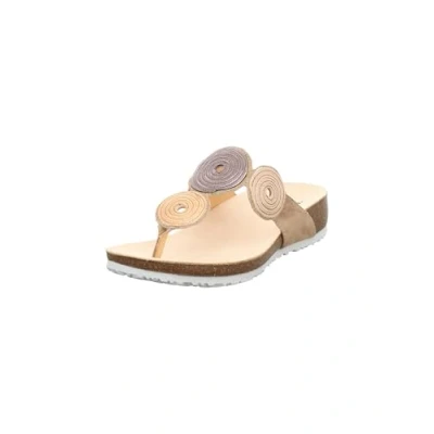 Image of Think! Damen JULIA chromfrei gegerbte nachhaltige Pantolette, LINEN/KOMBI 4010