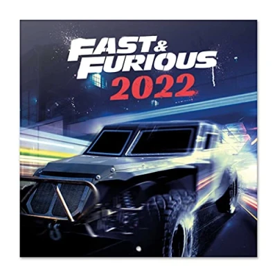 Image of Official Fast &amp; Furious 2022 Wall Calendar, 12&quot; x Square Calendar 2022, Family Supercars Secret Santa Gift