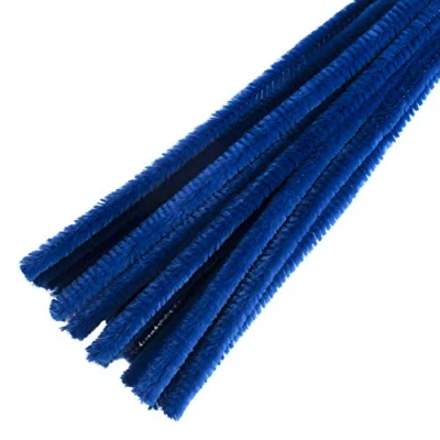 Image of Trimits Craft Synthetic Chenille Stem Pipe Cleaners, 30cm x 12mm, Blue