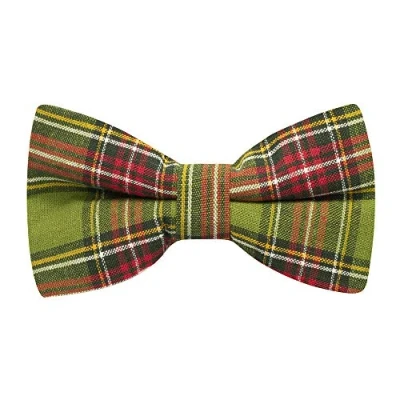 Image of King &amp; Priory Traditional Green Tartan Bow Tie, Check, Plaid