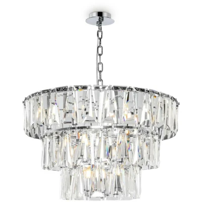 Image of Modern Puntes 3 Tier 18 Light Chrome Pendant Ceiling