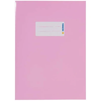 Image of HERMA 19855 Notebook Covers A5 Cardboard Pink, Pack of 10, with Labelling Field Made Sturdy and Extra Strong Paper, Cover Set for School Notebooks, Coloured