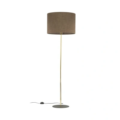 Image of Umberto Floor Lamp With Shade Brown 1xE27