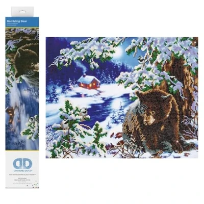 Image of DIAMOND DOTZ DD10 Intermediate Kit, Fabric, Rambling Bear, 42 x 52 cm