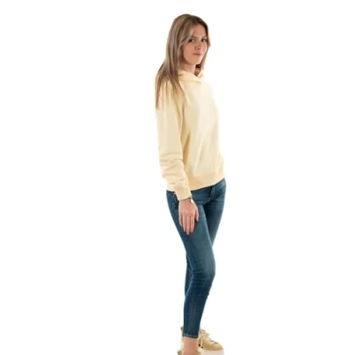 Image of Calvin Klein Jeans Women&#039;s CK Embro Badge Regular Hoodie J20J223227, Vanilla, S